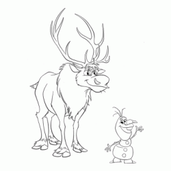 Dibujo para colorear Olaf y sven