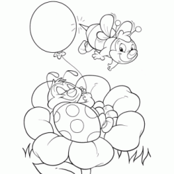 Dibujo para colorear Dos peque&ntilde;as abejas