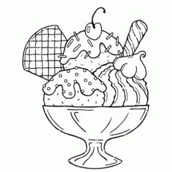 Dibujo para colorear Taza de helado