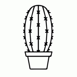 Dibujo para colorear Cactus en su maceta