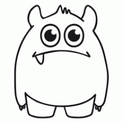 Dibujo para colorear Lindo peque&ntilde;o monstruo