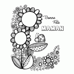 Dibujo para colorear Feliz fiesta mamá