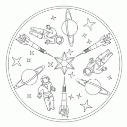 Dibujo para colorear Mandala espacial