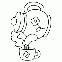 Dibujo para colorear &iquest;Una peque&ntilde;a taza de t&eacute;...?