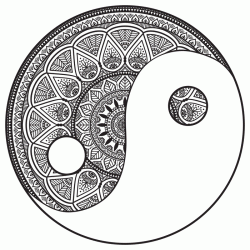 Dibujo para colorear Garabato yin yang