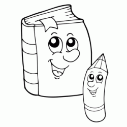 Dibujo para colorear Libro y lápiz