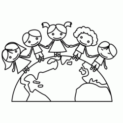 Dibujo para colorear ¡Todos los amigos!