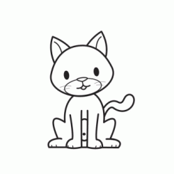 Dibujo para colorear Gato sentado