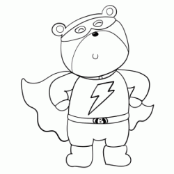 Dibujo para colorear Oso superh&eacute;roe