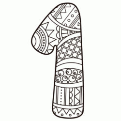 Dibujo para colorear Zentangle n&uacute;mero 1