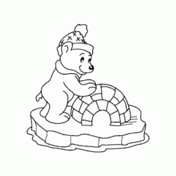 Dibujo para colorear Oso y su igl&uacute;