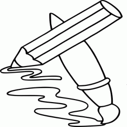Dibujo para colorear L&aacute;piz y pincel
