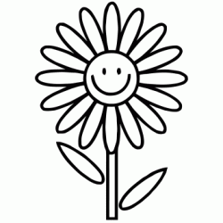 Dibujo para colorear Flor sonriente