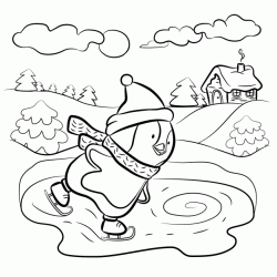 Dibujo para colorear Pinguino en hielo