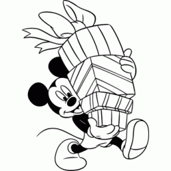 Dibujo para colorear Mickey y los regalos