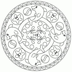 Dibujo para colorear Delfines mandalas