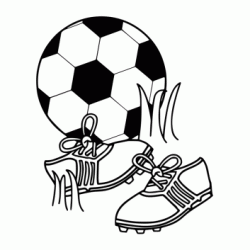Dibujo para colorear Bal&oacute;n de f&uacute;tbol y tacos