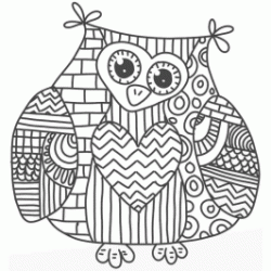 Dibujo para colorear B&uacute;ho mandala