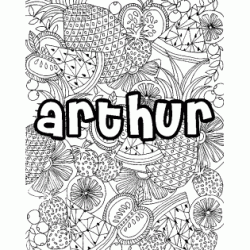 Dibujo para colorear Mandala nombre de pila - Arturo