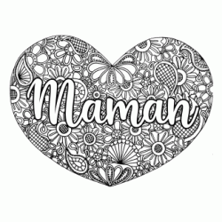 Dibujo para colorear Mandala Corazón Mamá
