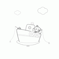 Dibujo para colorear Pescador molang
