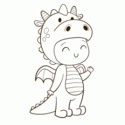 Dibujo para colorear Drag&oacute;n amistoso