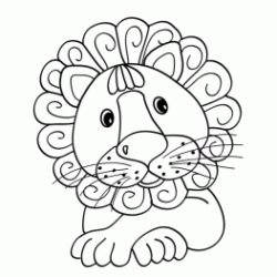 Dibujo para colorear Le&oacute;n de melena rizada