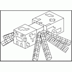 Dibujo para colorear Araña minecraft