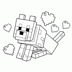 Dibujo para colorear Perro minecraft