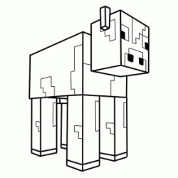 Dibujo para colorear Vaca minecraft