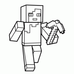 Dibujo para colorear Alex Minecraft