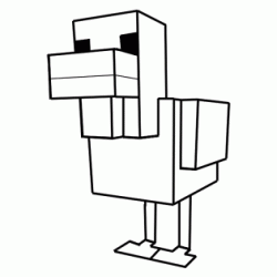Dibujo para colorear Gallina minecraft