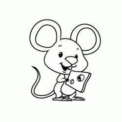 Dibujo para colorear Ratoncito y su queso