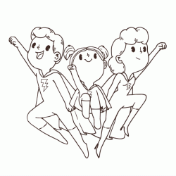 Dibujo para colorear Familia de superhéroes