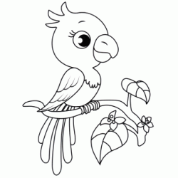 Dibujo para colorear Bonito Loro para imprimir