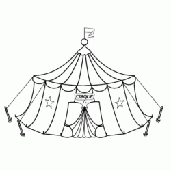 Dibujo para colorear Tienda de circo