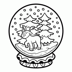 Dibujo para colorear Bola de nieve navideña
