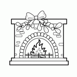 Dibujo para colorear Chimenea navideña