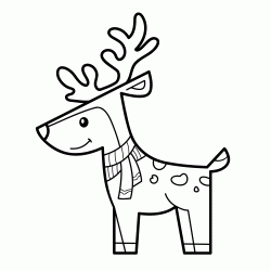 Dibujo para colorear El reno de papa noel