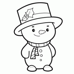 Dibujo para colorear Mu&ntilde;eco de nieve