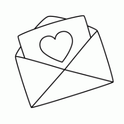 Dibujo para colorear Declaraci&oacute;n de amor - Carta de San Valent&iacute;n