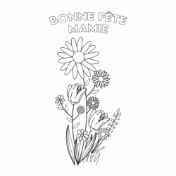 Dibujo para colorear Bonne f&ecirc;te Mamie