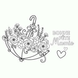 Dibujo para colorear Paraguas Floral Feliz D&iacute;a de la Madre