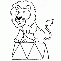 Dibujo para colorear León de circo