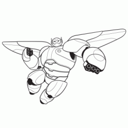 Dibujo para colorear Baymax puede volar