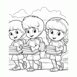 Dibujo para colorear D&iacute;a de escuela
