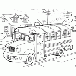 Dibujo para colorear Autob&uacute;s escolar