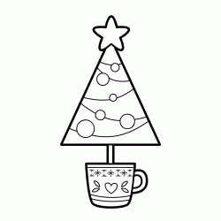Dibujo para colorear &Aacute;rbol de navidad para colorear