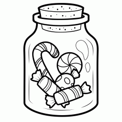 Dibujo para colorear Tarro de dulces navideños