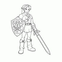 Dibujo para colorear Dibujo para colorear Zelda - Enlace